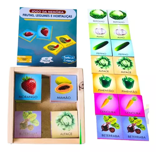 Jogo Educativo da Memória de Frutas e Legumes Infantil 0273