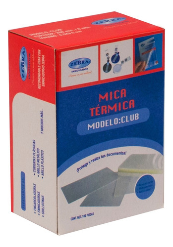 Micas Térmicas Club 6.5 X 9.5 Caja Con 100 Piezas