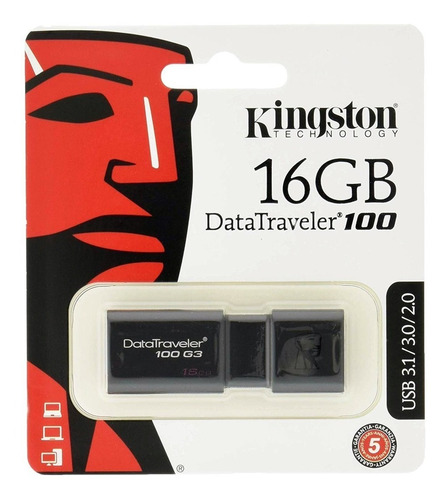 Pendrive Kingston 16gb Dt100 G3 Usb 3.1/3.0/2.0 Original !!!