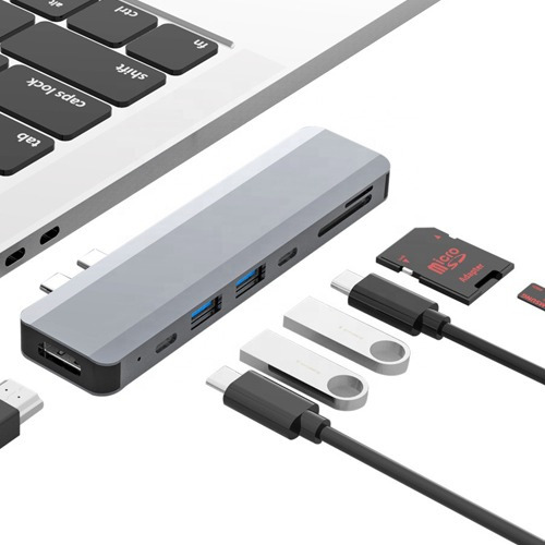 Hub Usb Tipo C 3.1 A Hdmi 4k Usb-c Usb 3.0 Sd Macbook 7 En 1