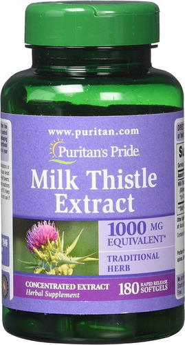 Milk Thistle 1000mg 180 Softgels Cardo Mariano Silimarina