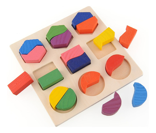 Juego Didáctico Madera Piezas Geometricas Encastre Colores