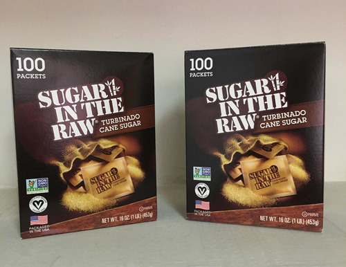 Sugar In The Raw -azucar Sin Refinar- 2 Cajas 100 Sobres C/u