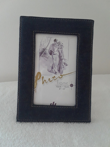 Imagen 1 de 1 de Portaretrato En Jeans Medidas De La Foto 12×7 Cm
