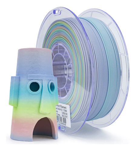 Filamento Impresora Pla Mate In Arcoiris Multicolor Lbs