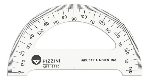 Transportador Pizzini Escolar 6710 10cm X 180° Grados