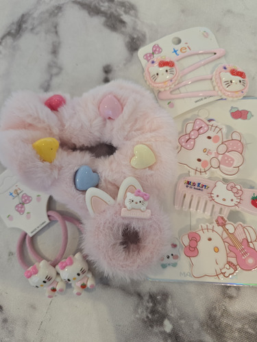 Mini Set Accesorios De Pelo Sanrio Rosa Chicle