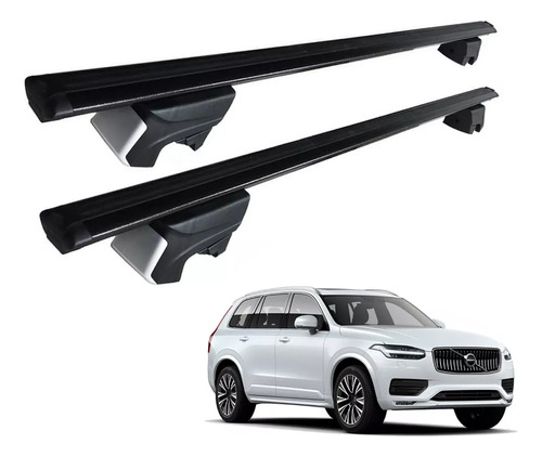 Rack Bagageiro Travessa Eqmax Preto Volvo Xc 90 2018 A 2023