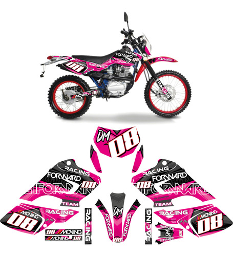 Kit De Graficos Dm 125 Full Body Racing 08 Rsa