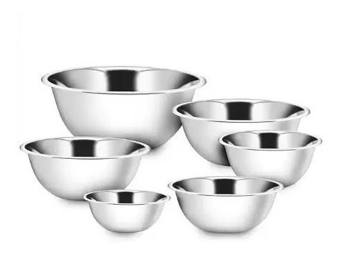 Set De 6 Bowl Acero Inoxidable Reposteria Chef Restaurante