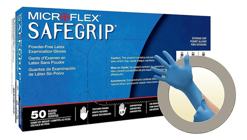 Guantes De Examen Microflex Sg-375-l Safegrip, Látex Pf, Tex