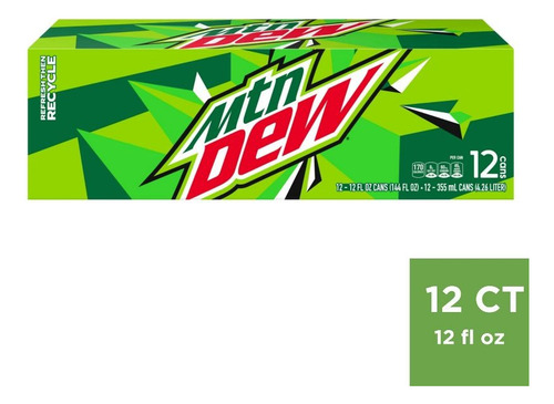 Refresco 12 Latas Mountain Dew Citrus De 354ml-importada