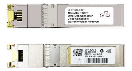 Transceiver Electrico 10gbase-t Rj45 Sfp-10g-t 30mt Cat 6a/7