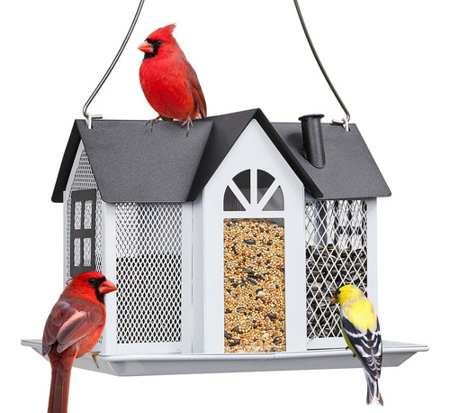 Comedero De Pajaros Triple De Gran Capacidad Colgante