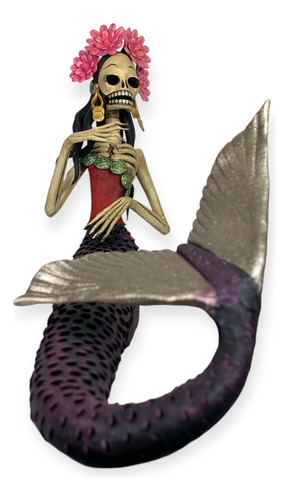 Catrina De Barro En Forma De Sirena Capula Michoacán