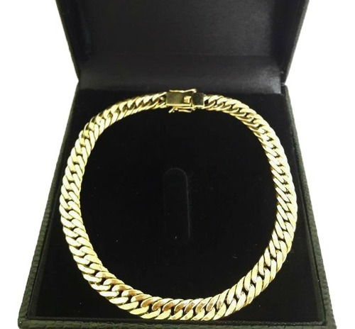 Pulseira Elos Duplos 11 Gramas 6mm Ouro 18k Diâmetro 21 Cm