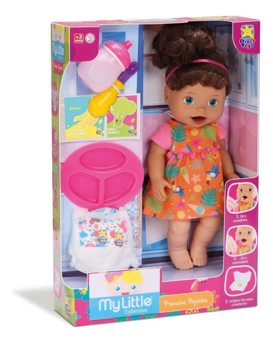Boneca My Little Collection Primeira Papinha Loira Divertoys
