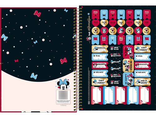 Caderno Minnie Mouse 10 Matérias Uni Espiral Tilibra Capa 1