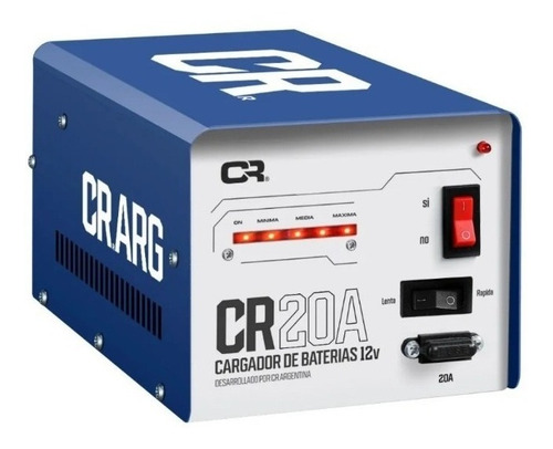 Imagen 1 de 6 de Cargador De Bateria 20a 12v Amperimetro Carga Regulable Auto