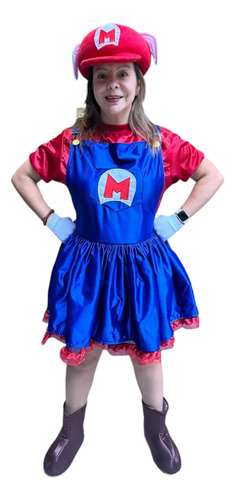Disfraz Vestido De Mario Bros Para Adulto Mujer