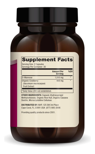 Dr. Mercola D-mannose And Cranberry Extract Dietary Suppleme