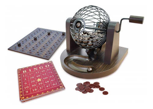 Imagen 2 de 4 de Juego De Mesa Bingo Deluxe Hecho En Madera Natural Nuevo