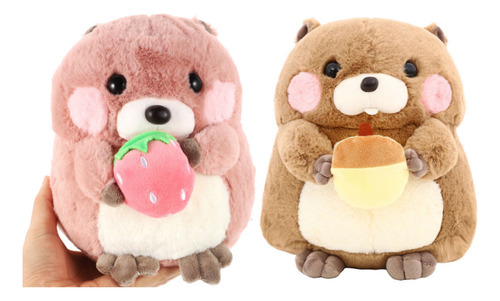 2 Peças De Brinquedo De Pelúcia Infantil Groundhog Cartoon D