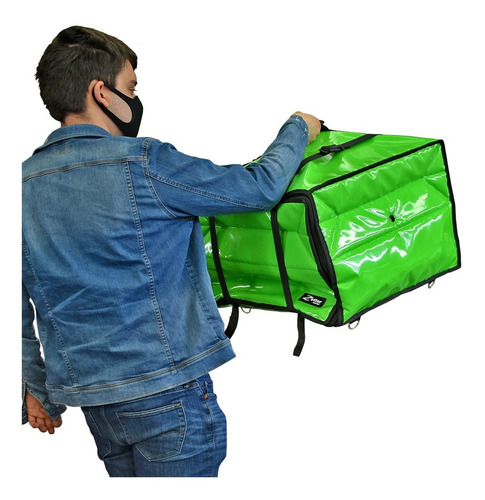 Bolsa Mochila Térmica Abatible Reparto Uber Limón 50x50x35cm