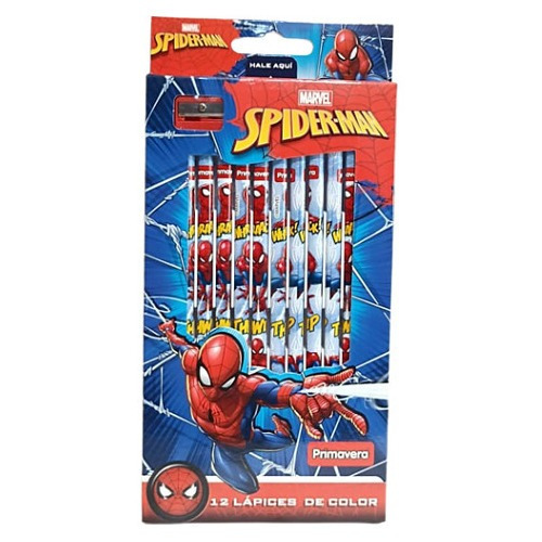 Creyones Primavera Personajes Spiderman 12 Unidades
