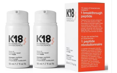 2 Mascarilla Capilar Reparadora Molecular Sin Enjuague K18