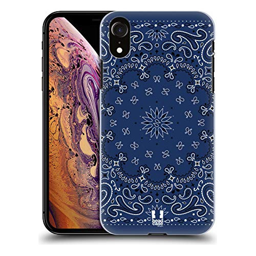 Head Case Designs Classic Azul Paisley Bandana Caja Fuerte