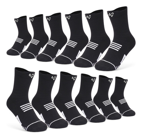 S 12 Pares Calceta Deportiva Hombre 100% Algodón