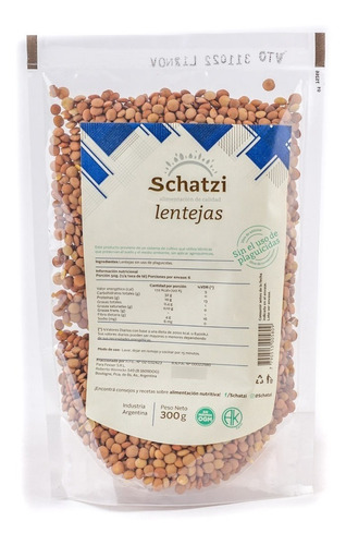 Schatzi Lentejas 100% Natural 300 Grs Mangia