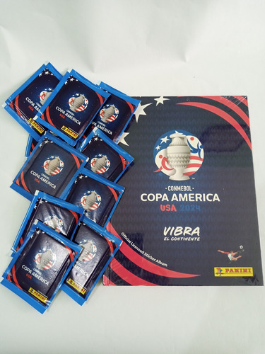 Álbum Copa América 2024 Tapa Dura+15 Sobres De Barajitas 