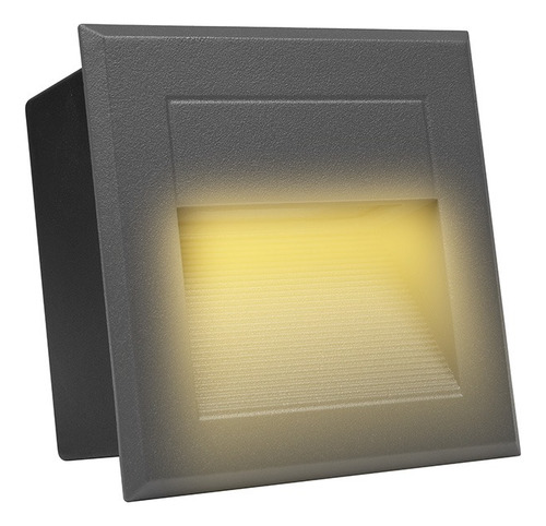 Lámpara Led Arbotante De Empotrar En Muro Illux Ml-2002.g Estructura Negro