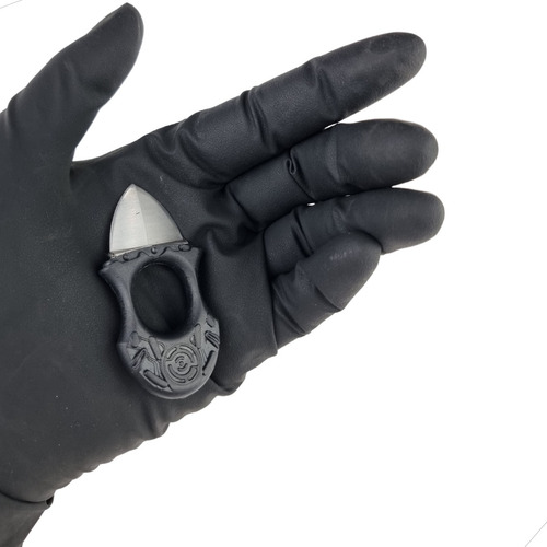 Mini Faca Tipo Chaveiro Com Cordinha De Pescoço - Preta Cor Preto