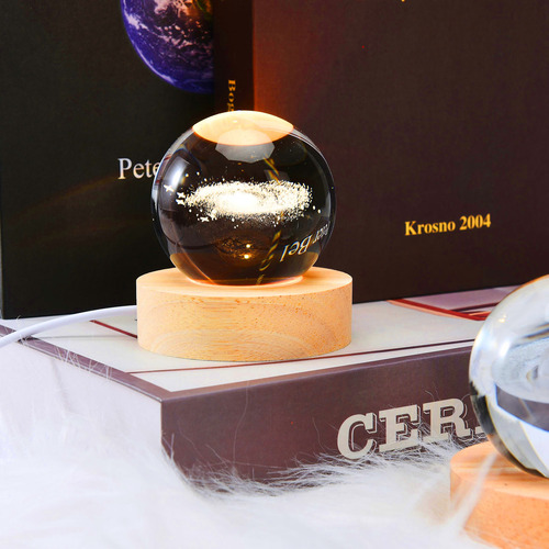 Luz De Noche De Bola Cristal De 3d Nebulosa Para Dormitorio