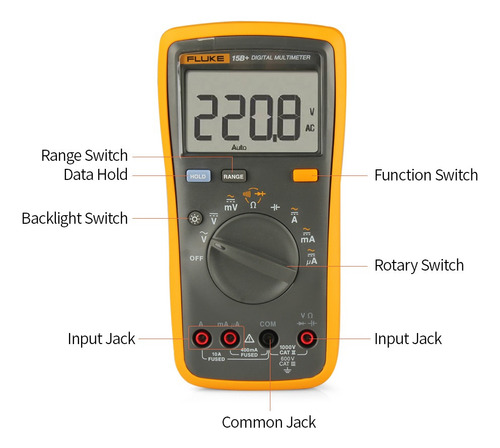 Fluke F15b+ - Multímetro Portátil Digital (4000 Cuentas)