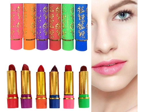 12 Labiales Magico Pintura Labios Maquillaje Labial Al Mayor