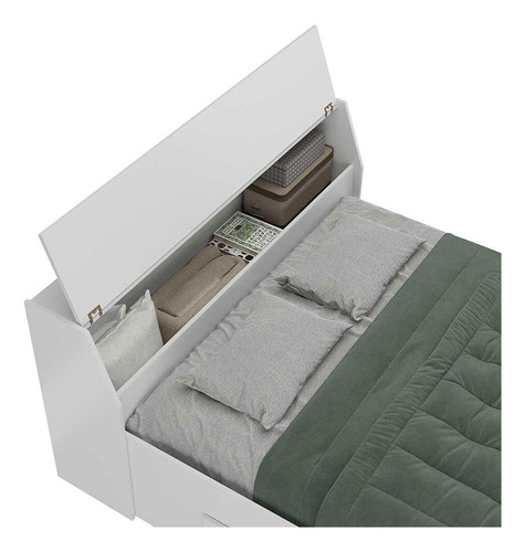 Quarto De Casal De Canto E Com Cama Baú 1344 Carvalho Claro