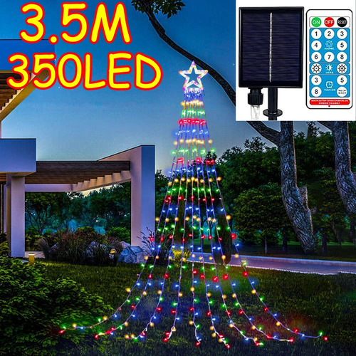 Luces De Cortina De Hadas De Navidad Solar Twinkle Para Fies