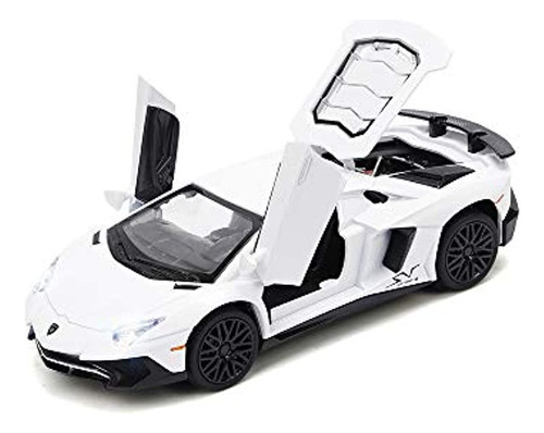 White Lamborghini Aventador Toy Pull Back Vehicles Modelo De