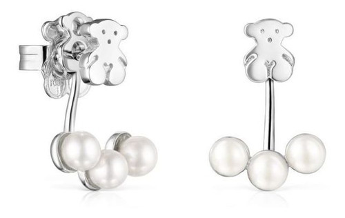 Aretes Cortos Nocturne de Plata con Perlas Tous 918443570 Plateado