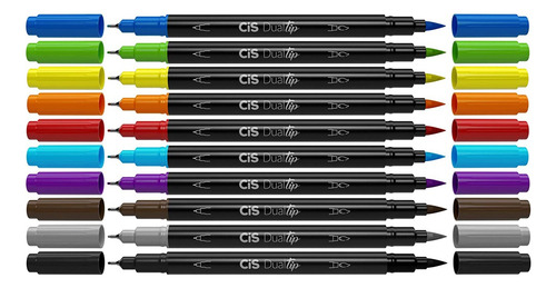 Bloco De Exercício Lettering + Marcador Brush Dual Tip Cis