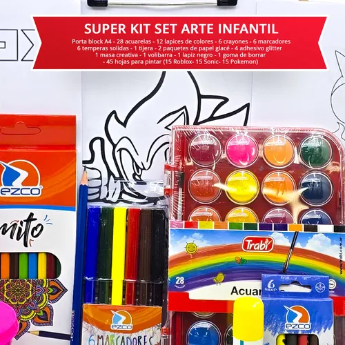 Atril Super Kit Arte Set Niños Infantil Roblox