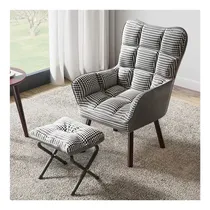 Comprar Sillon Moderno Sofa Ocio Pata Madera Maciza Respaldo Alto