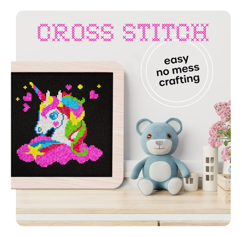Kit De Ponto Cruz Dan & Darci Unicorn Para Meninas De 8 A 12