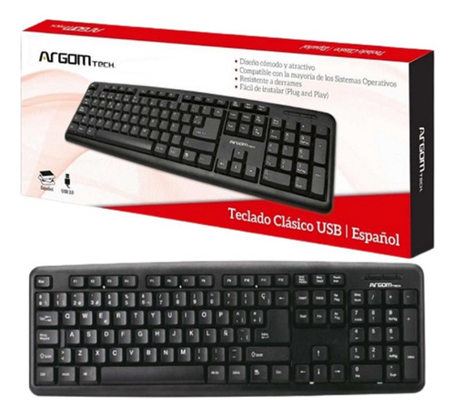 Teclado Argom Clásico Usb En Español Arg-kb-7414