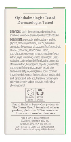 Crema De Ojos Burt's Bees Sensitive 14gr