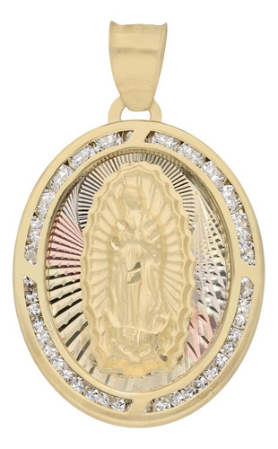 Medalla Dije Virgen De Guadalupe Oro Sólido 10k 2.8x1.8 1.6g